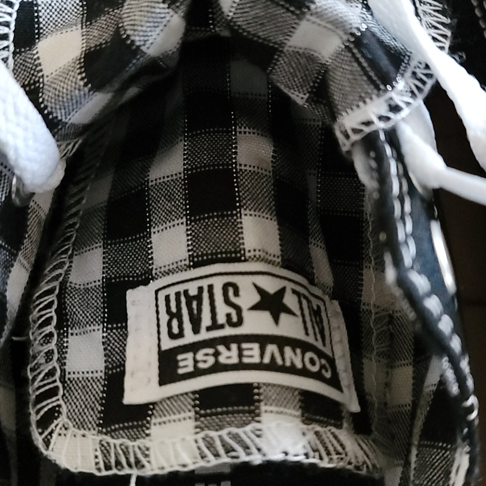 Black,White & Black Checkered Converse - Picture 2 of 4